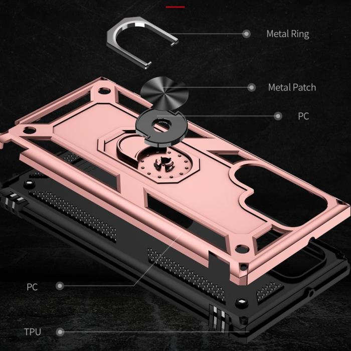Bild 4,  Samsung Galaxy S22 Ultra Skal Hybrid Ring Roséguld - Teknikhallen.se