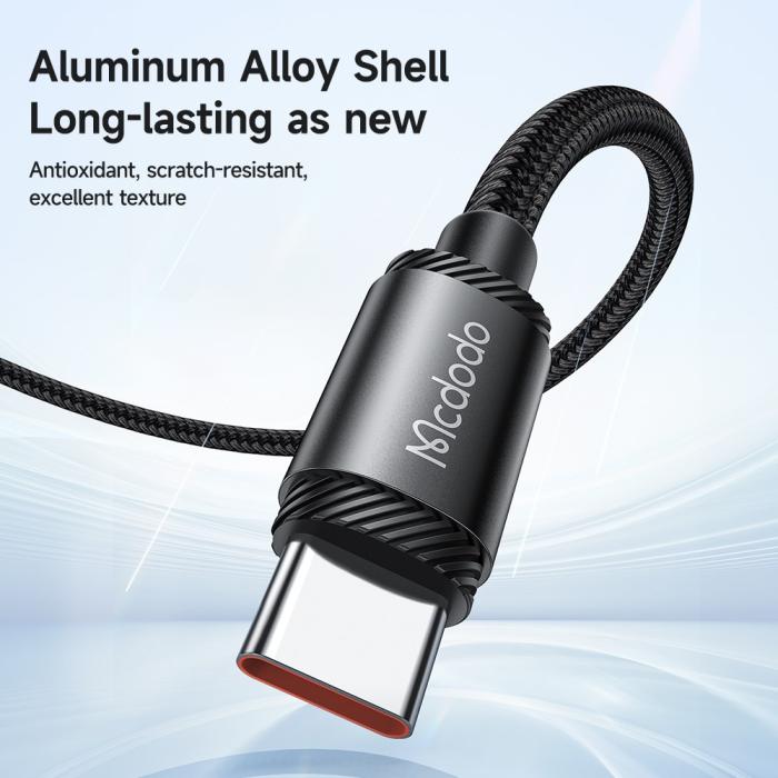 Bild 4, MCDODO Mcdodo 2m 240W PD USB-C - USB-C Nylonkabel Svart - Teknikhallen.se