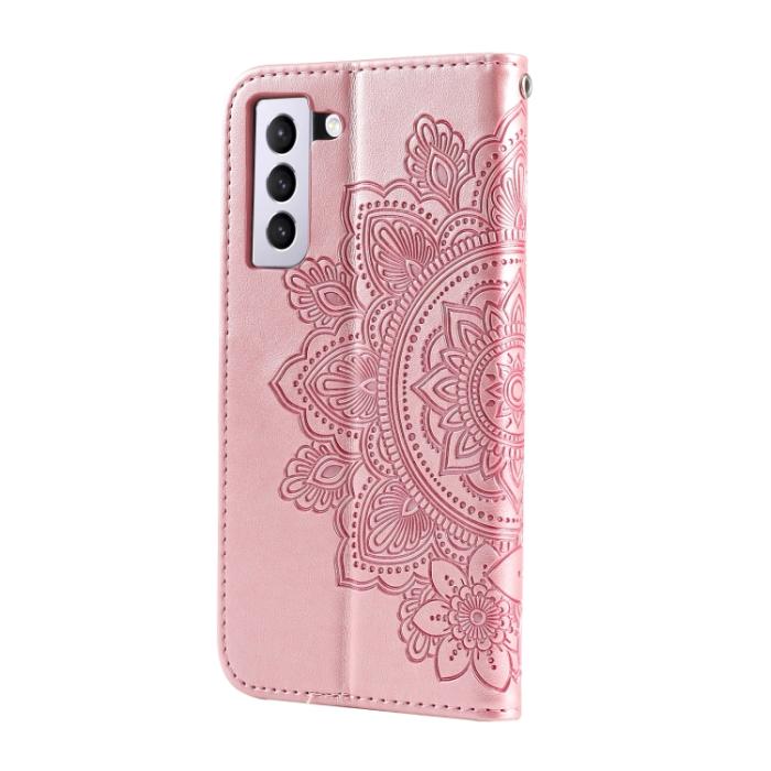 Bild 3,  Samsung Galaxy S21 FE Fodral Mandala Läder Roséguld - Teknikhallen.se