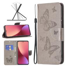  Xiaomi 12 Fodral Tryck Butterfly Gr&aring; - Teknikhallen.se