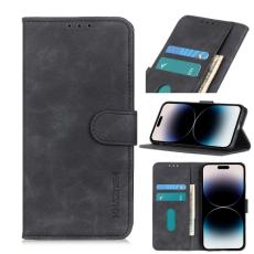 KHAZNEH KHAZNEH iPhone 14 Pro Fodral Retro L&auml;der Svart - Teknikhallen.se