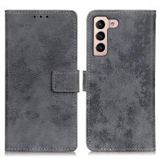  Samsung Galaxy S22 Plus Fodral Retro L&auml;der Gr&aring; - Teknikhallen.se