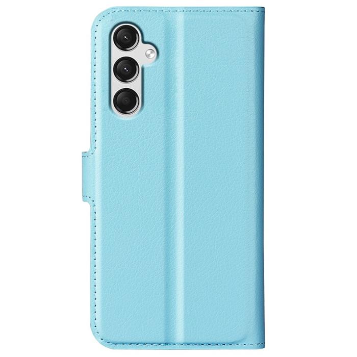 Bild 6,  Samsung Galaxy A25 5G Fodral Litchi Läder Ljus Blå - Teknikhallen.se