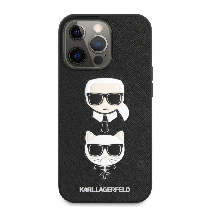 Bild 2, Karl Lagerfeld Karl Lagerfeld iPhone 13 Pro Skal Karl & Choupette PU Saffiano Svart - Teknikhallen.se