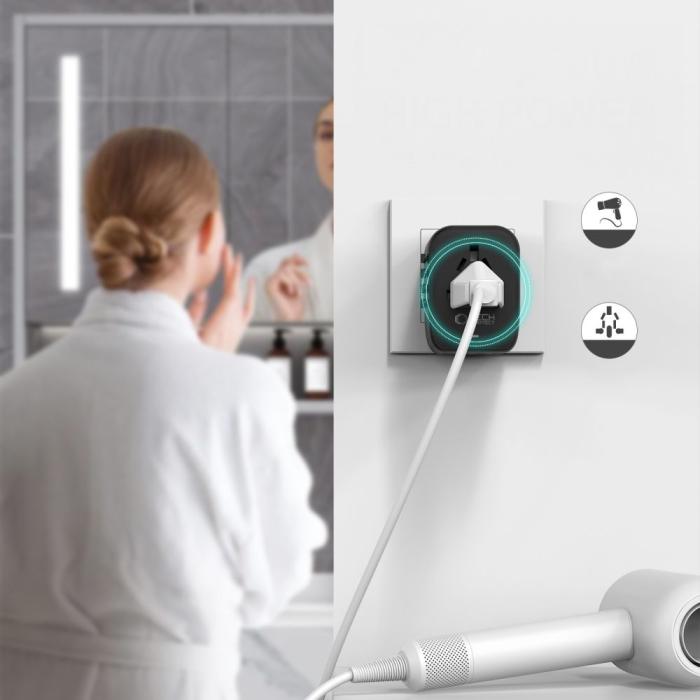Bild 5, Tech-Protect Tech-Protect Reseadapter EU / UK / US / AU Svart - Teknikhallen.se