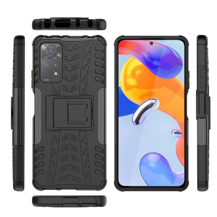 Bild 6,  Xiaomi Redmi Note 11 Pro 5G Skal Stöttåligt med Stöd Svart - Teknikhallen.se