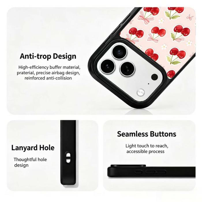 Bild 3,  iPhone 18 Pro / 17 Pro Skal MagSafe UV-Mönster Körsbär - Teknikhallen.se