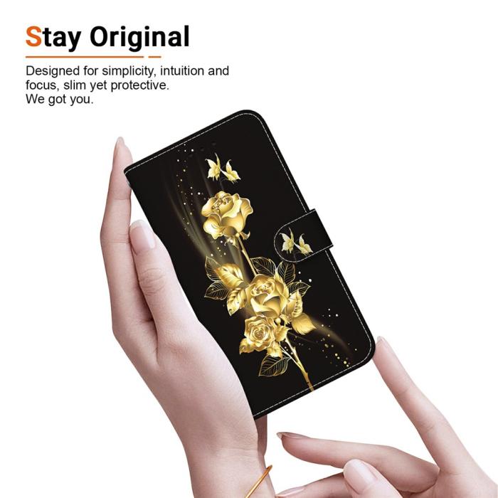Bild 4,  Samsung Galaxy A27 5G Fodral Läder Blommor Guld - Teknikhallen.se