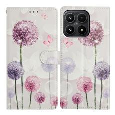  Xiaomi 17 Fodral L&auml;der Maskrosor Rosa/Lila - Teknikhallen.se