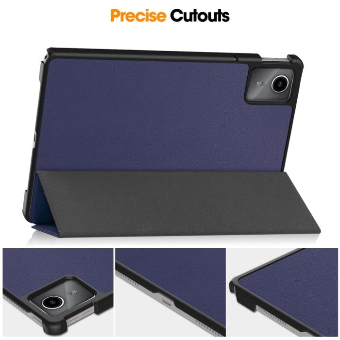 Bild 6,  Lenovo Tab M11 Fodral Tri-Fold Läder Mörk Blå - Teknikhallen.se
