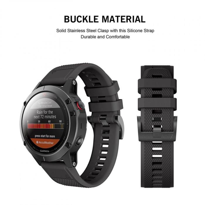 Bild 2, Tech-Protect Tech-Protect Garmin Fenix 5/6/6 Pro/7 Armband Smooth Svart - Teknikhallen.se