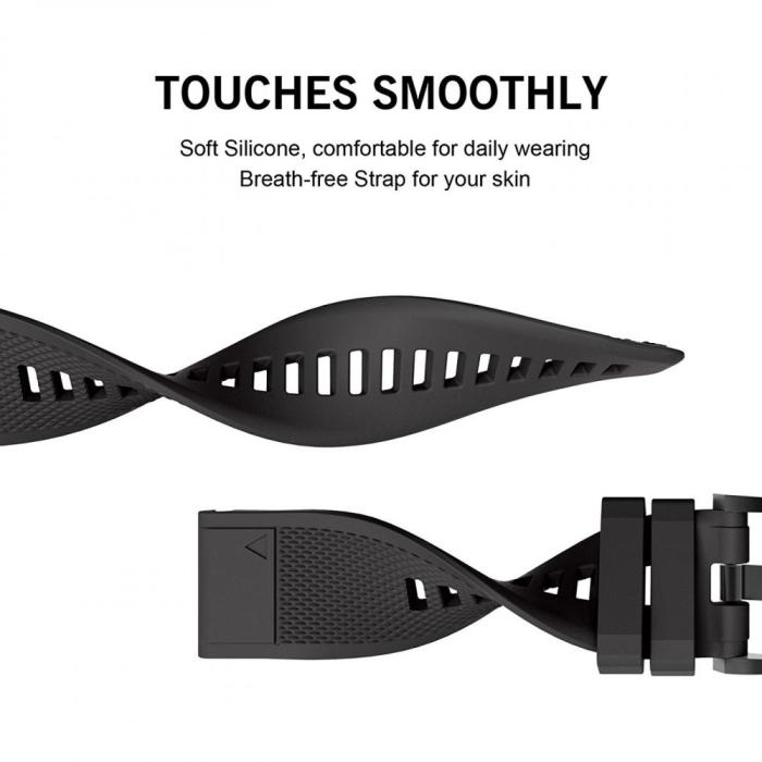 Bild 4, Tech-Protect Tech-Protect Garmin Fenix 5/6/6 Pro/7 Armband Smooth Svart - Teknikhallen.se