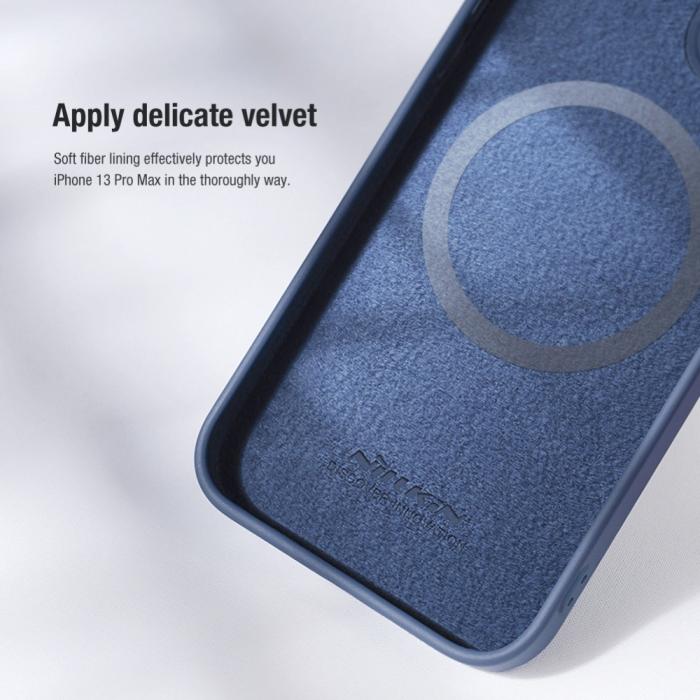 Bild 6, NILLKIN NILLKIN iPhone 14 Plus Skal MagSafe CamShield Silky Liquid Blå - Teknikhallen.se