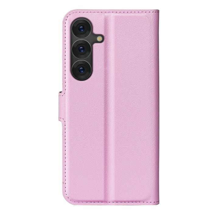 Bild 6,  Samsung Galaxy S25 Fodral Litchi Läder Ljus Rosa - Teknikhallen.se