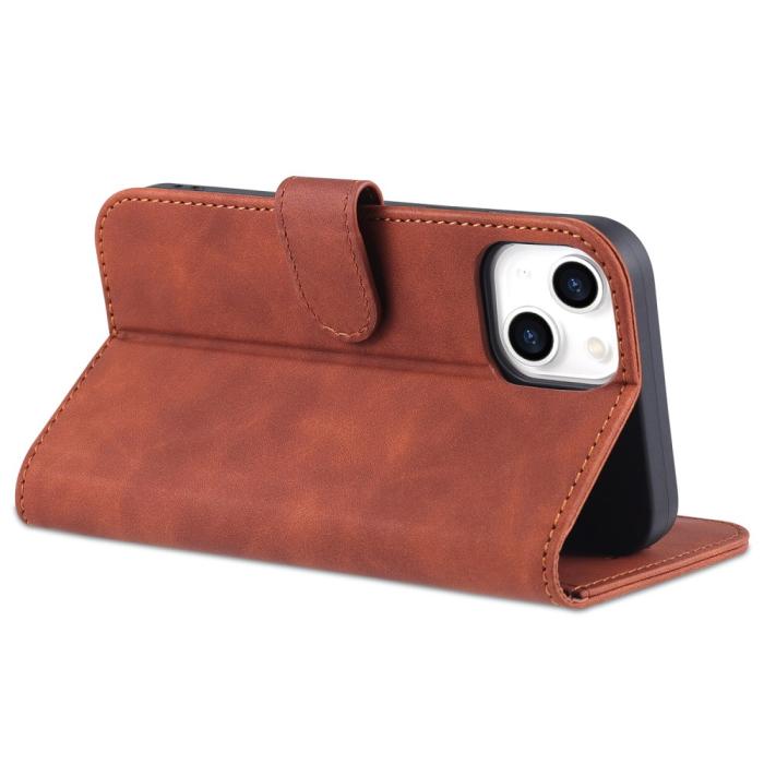 Bild 4, AZNS AZNS iPhone 15 Fodral Retro Läder Röd - Teknikhallen.se