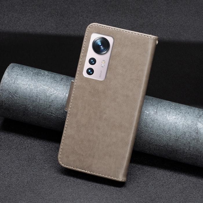 Bild 6,  Xiaomi 12 Fodral Tryck Butterfly Grå - Teknikhallen.se