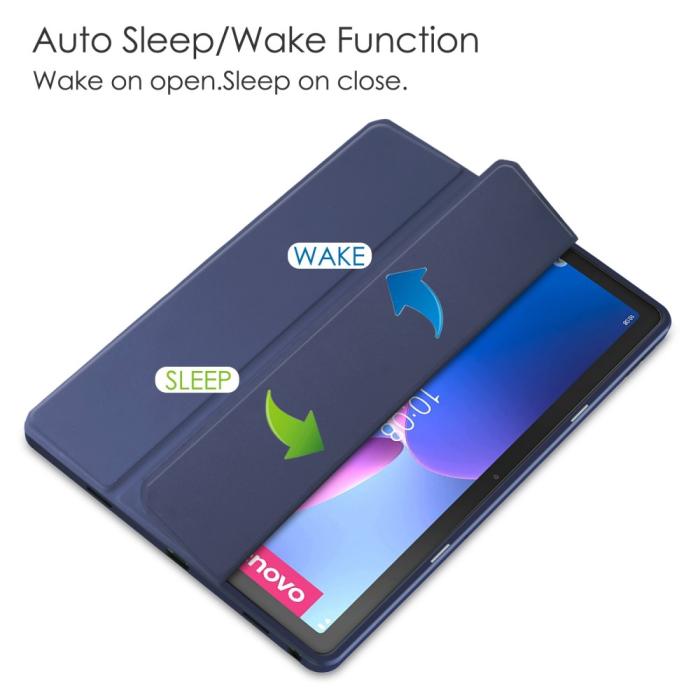 Bild 4,  Lenovo Tab M10 Plus Gen 3 Fodral Tri-Fold Hybrid Mörk Blå - Teknikhallen.se
