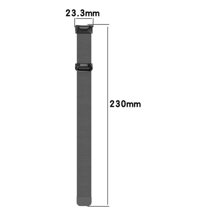 Bild 5,  Fitbit Charge 6 / 5 Metall Armband Milanese Loop Svart - Teknikhallen.se
