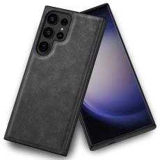  Galaxy S24 Ultra L&auml;derbelagt Hybrid Skal Svart - Teknikhallen.se