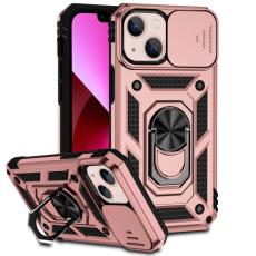  iPhone 14 Skal Ring Armor Med CamShield Ros&eacute;guld - Teknikhallen.se