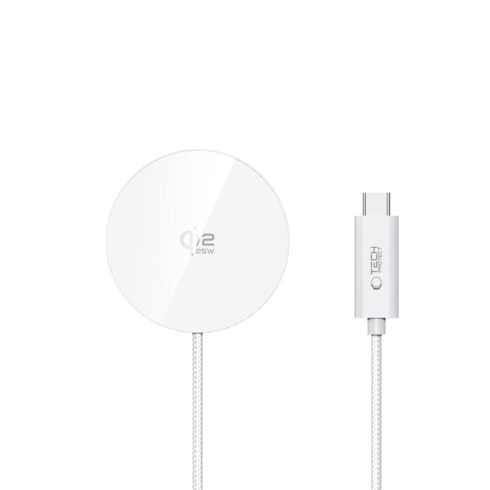Bild 3, Tech-Protect Tech-Protect 25W Qi2.2 Trådlös Magnetisk MagSafe Laddare Vit - Teknikhallen.se