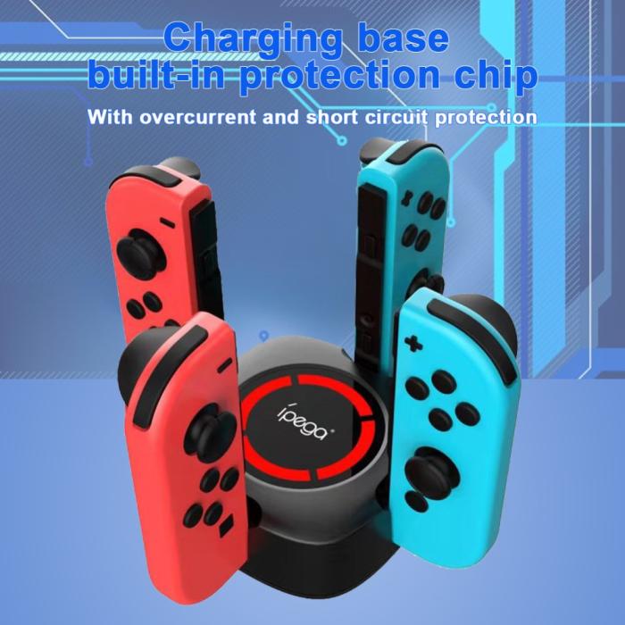 Bild 6, iPega iPega 4in1 LED Laddningsstation Nintendo Switch Joy-Con - Teknikhallen.se