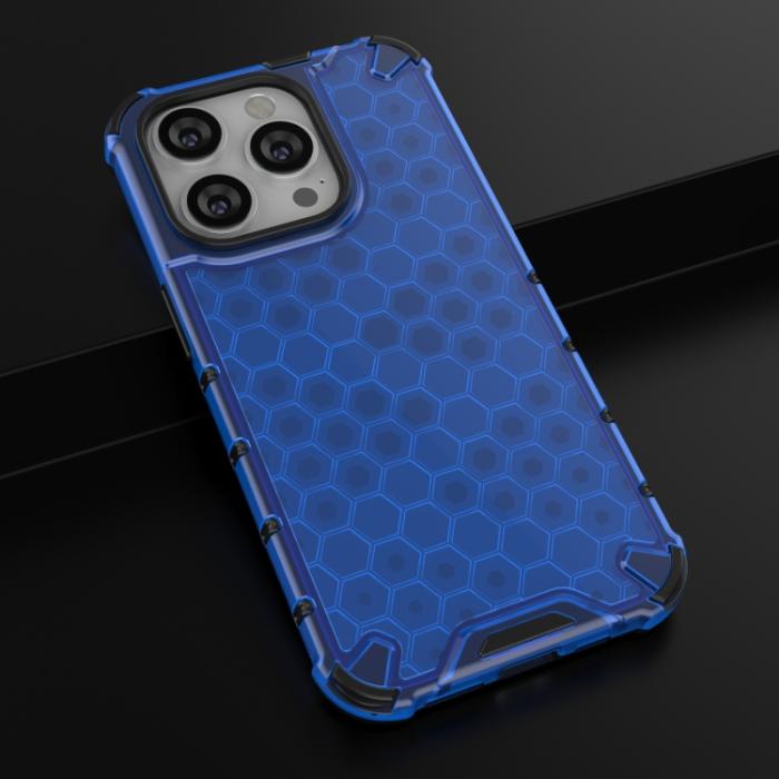 Bild 2,  iPhone 15 Pro Max Skal Honeycomb Shockproof Blå - Teknikhallen.se