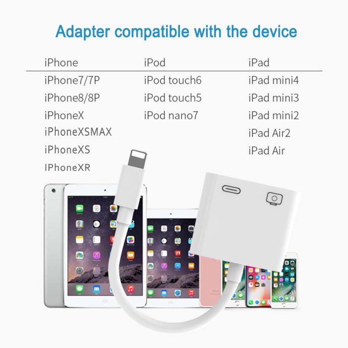 Bild 5,  Lightning Till USB 3-kameraadapter Vit - Teknikhallen.se