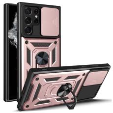  Samsung Galaxy S23 Ultra Skal Ring CamShield Ros&eacute;guld - Teknikhallen.se