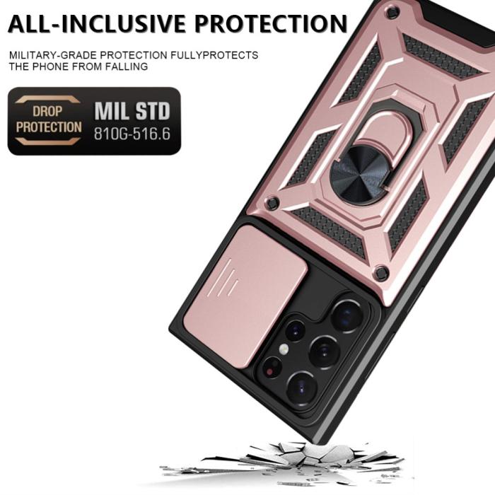 Bild 2,  Samsung Galaxy S23 Ultra Skal Ring CamShield Roséguld - Teknikhallen.se