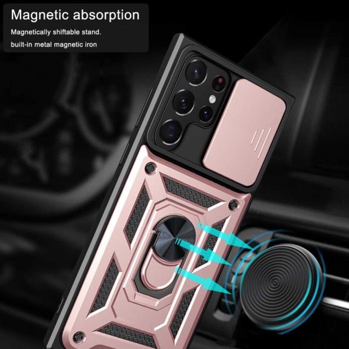 Bild 3,  Samsung Galaxy S23 Ultra Skal Ring CamShield Roséguld - Teknikhallen.se