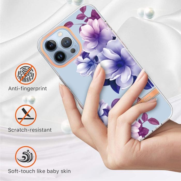 Bild 5,  iPhone 15 Pro Skal Med Tryck Lila Begonia - Teknikhallen.se