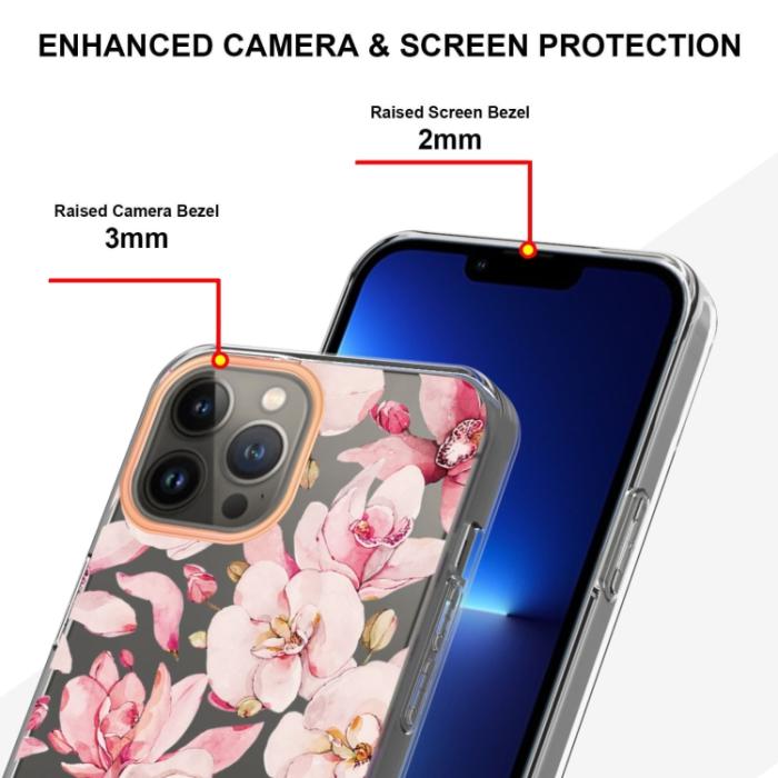 Bild 4,  iPhone 15 Pro Skal Med Tryck Rosa Gardenia - Teknikhallen.se