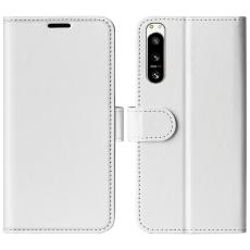  Sony Xperia 5 IV Fodral Crazy Horse L&auml;der Vit - Teknikhallen.se