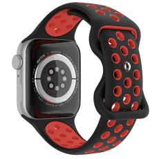ColorPop Sportarmband Dual-Color Apple Watch 42/44/45/46/49 mm (M/L) Svart/R&ouml;d - Teknikhallen.se