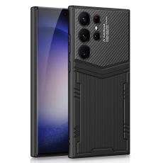 GKK GKK Galaxy S24 Ultra Skal Hybrid L&auml;der Borstad St&aring;l Textur - Teknikhallen.se