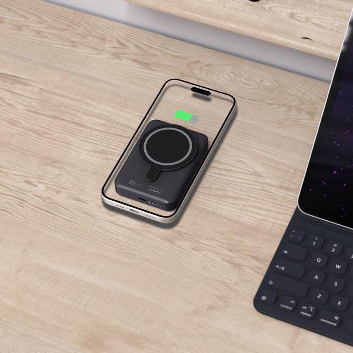 Bild 6, Tech-Protect Tech-Protect 10000 mAh MagSafe Powerbank LifeMag Svart - Teknikhallen.se