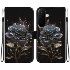  Samsung Galaxy A27 5G Fodral L&auml;der Blomma Svart - Teknikhallen.se