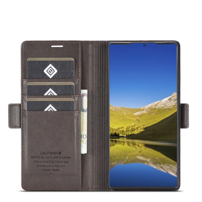 Bild 5, LC.IMEEKE LC.IMEEKE Samsung Galaxy S22 Ultra Fodral Läder Brun - Teknikhallen.se