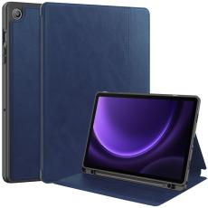  Galaxy Tab S9 FE Fodral Business L&auml;der Pennh&aring;llare Bl&aring; - Teknikhallen.se