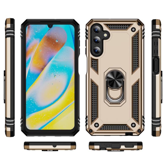 Bild 2,  Samsung Galaxy A15 5G Skal Armor Ring Hybrid Guld - Teknikhallen.se