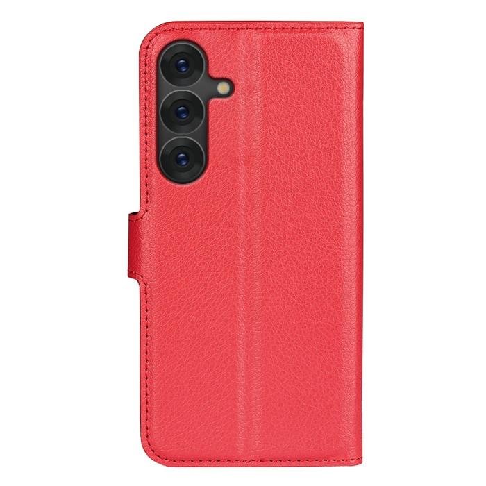 Bild 6,  Samsung Galaxy S25 Fodral Litchi Läder Röd - Teknikhallen.se