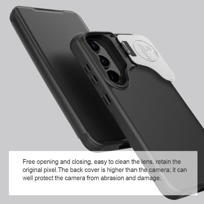 Bild 2, NILLKIN NILLKIN Galaxy S24 Plus Fodral Qin Läder Cam Kickstand Svart - Teknikhallen.se