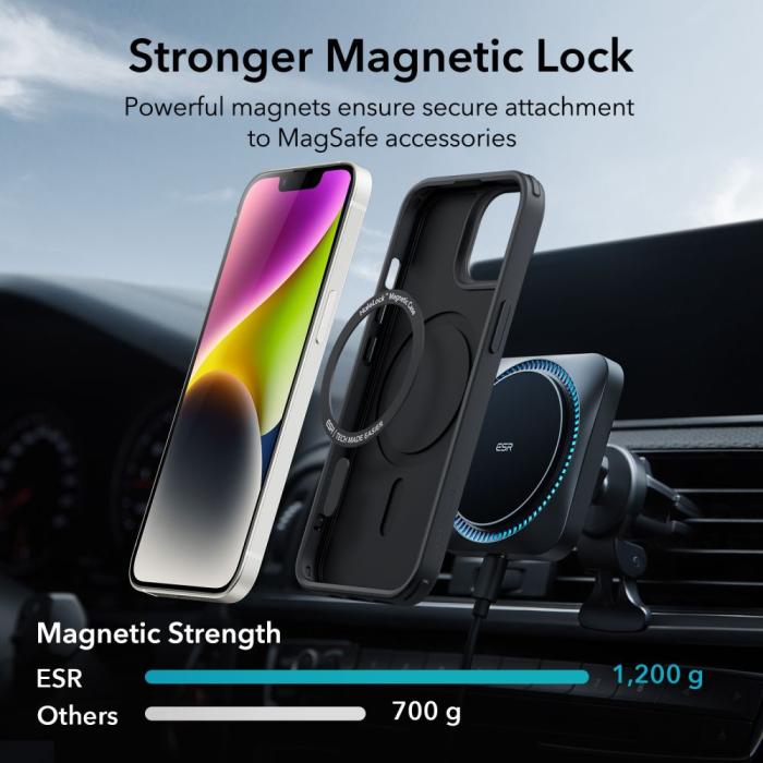 Bild 3, ESR ESR iPhone 15 Plus / 14 Plus Skal CH MagSafe HaloLock Svart - Teknikhallen.se