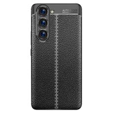  Samsung Galaxy S23 Plus Skal Litchi Textur Svart - Teknikhallen.se