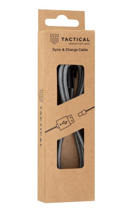 Bild 2, Tactical Tactical 30cm 100W 5A USB-C/USB-C Laddkabel Nylon Grå - Teknikhallen.se