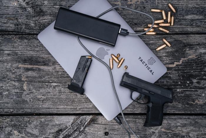 Bild 4, Tactical Tactical 30cm 100W 5A USB-C/USB-C Laddkabel Nylon Grå - Teknikhallen.se
