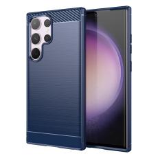  Galaxy S24 Ultra Skal Borstad St&aring;l Textur Bl&aring; - Teknikhallen.se