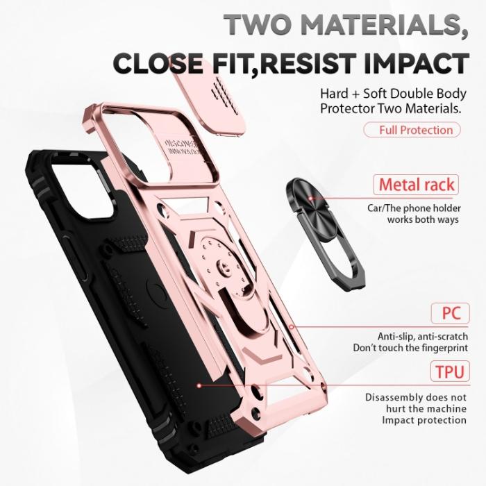 Bild 2,  iPhone 14 Skal Ring Armor Med CamShield Roséguld - Teknikhallen.se