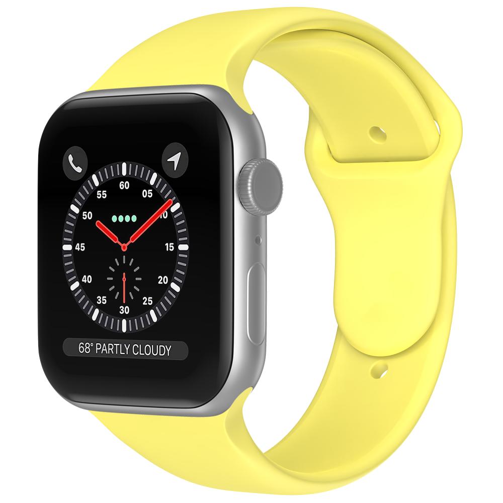 ColorPop Apple Watch 42/44/45/49 mm Silikon Armband (M/L) Gul - Teknikhallen.se